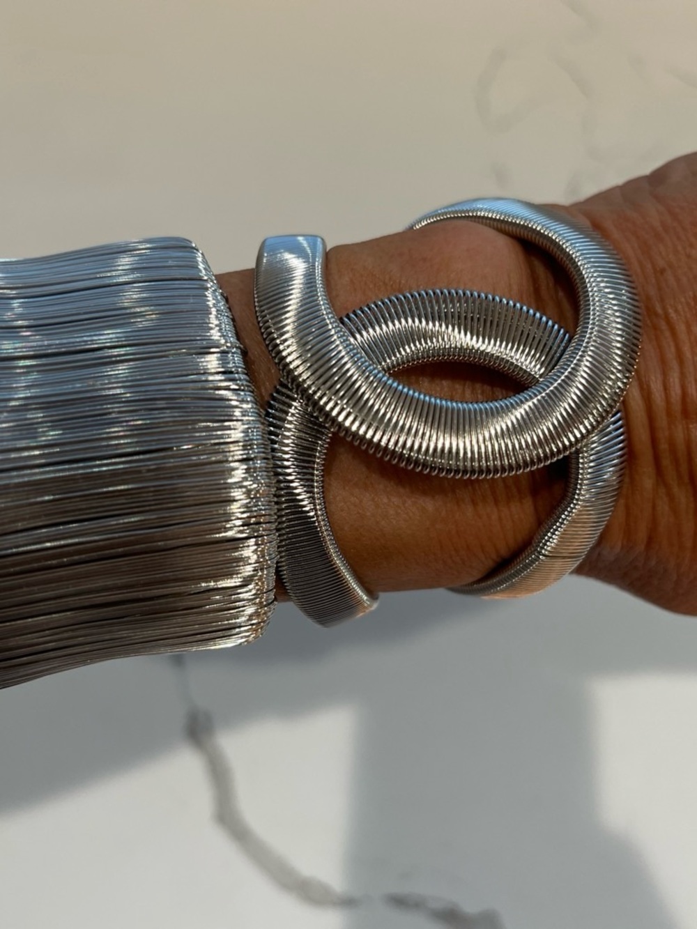 Silver Coil Stretch Bracelet - Unbranded